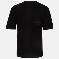 Prada Black Patterned Cotton Knit T-Shirt L