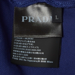 مملوكة مسبقًا Prada Blue Cotton Pique Polo T-Shirt L
