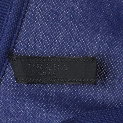 مملوكة مسبقًا Prada Blue Cotton Pique Polo T-Shirt L