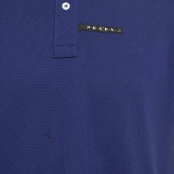 مملوكة مسبقًا Prada Blue Cotton Pique Polo T-Shirt L