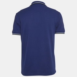مملوكة مسبقًا Prada Blue Cotton Pique Polo T-Shirt L