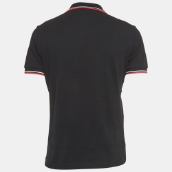 Prada Black Cotton Pique Polo T-Shirt M