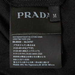 Prada Black Cotton Pique Polo T-Shirt M