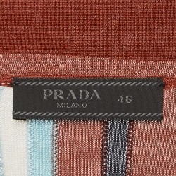 مملوكة مسبقًا Prada Multicolor Striped Silk Knit Polo T-Shirt S