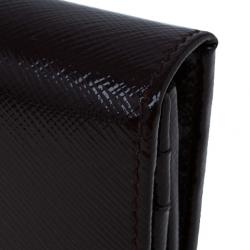 مملوكة مسبقًا Prada Burgundy Patent Saffiano Leather Long Flap Wallet