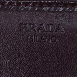 مملوكة مسبقًا Prada Burgundy Patent Saffiano Leather Long Flap Wallet
