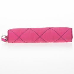 Pre Owned Prada Pink Quilted Nylon Wallet