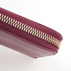 Pre Owned Prada Pink Saffiano Zip Around Wallet