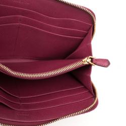 Pre Owned Prada Pink Saffiano Zip Around Wallet