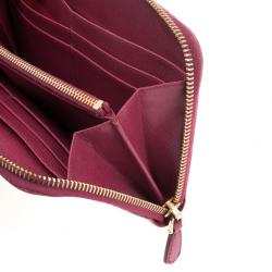 Pre Owned Prada Pink Saffiano Zip Around Wallet