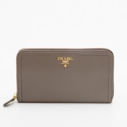 Pre Owned Prada Beige Soft Calf Continental Wallet