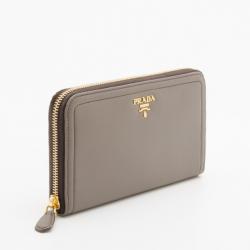Pre Owned Prada Beige Soft Calf Continental Wallet