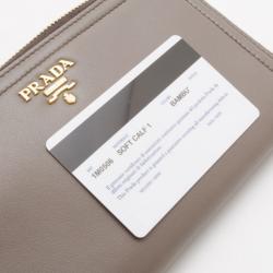 Pre Owned Prada Beige Soft Calf Continental Wallet