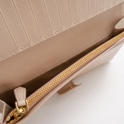 Pre Owned Prada Pink Saffiano Continental Wallet
