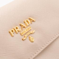 Pre Owned Prada Pink Saffiano Continental Wallet