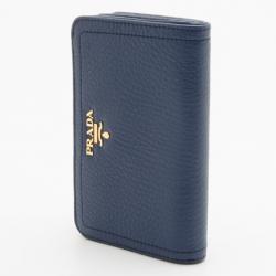 Pre Owned Prada Navy Vitello Daino Continental Wallet