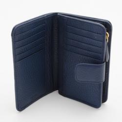 Pre Owned Prada Navy Vitello Daino Continental Wallet