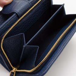 Pre Owned Prada Navy Vitello Daino Continental Wallet