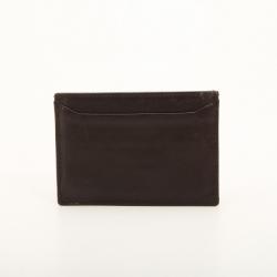 Pre Owned Prada Brown Leather Business Card Holder 