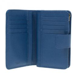 Prada Navy Saffiano Compact Wallet