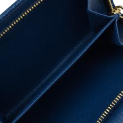 Pre Owned Prada Navy Saffiano Compact Wallet