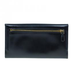 مملوكة مسبقًا محفظة برادا سبازولاتو جلد أسود ميتالك بقلاب