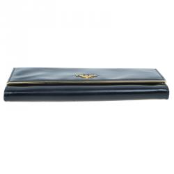 مملوكة مسبقًا محفظة برادا سبازولاتو جلد أسود ميتالك بقلاب