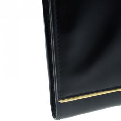 مملوكة مسبقًا محفظة برادا سبازولاتو جلد أسود ميتالك بقلاب