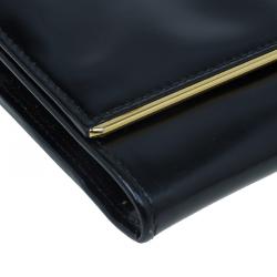 مملوكة مسبقًا محفظة برادا سبازولاتو جلد أسود ميتالك بقلاب