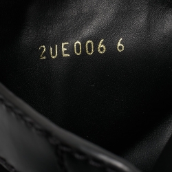 Pre Owned Prada Black Leather and Nylon Combat Boots Size 40