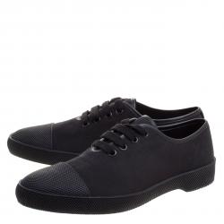 Prada Black Canvas Low Top Sneakers Size 42