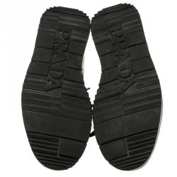 Pre Owned Prada Brown Leather Brogue Sneakers Size 41.5