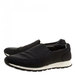 Pre Owned Prada Black Nylon Slip On Sneakers Size 44