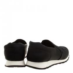 Pre Owned Prada Black Nylon Slip On Sneakers Size 44