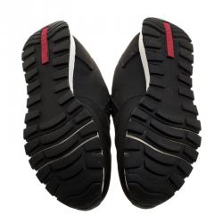 Pre Owned Prada Black Nylon Slip On Sneakers Size 44