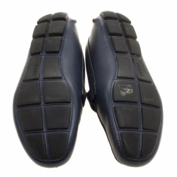 Pre Owned Prada Navy Blue Leather Loafers Size 41