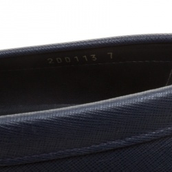 Pre Owned Prada Navy Blue Leather Loafers Size 41
