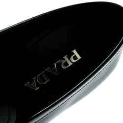 Pre Owned Prada Black Leather Penny Loafers Size 43.5