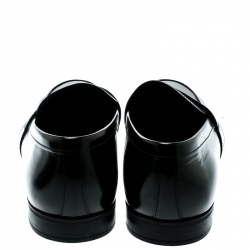 Pre Owned Prada Black Leather Penny Loafers Size 43.5