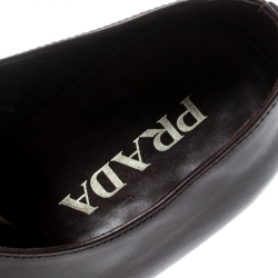 Prada Brown Leather Derby Oxfords Size 43.5