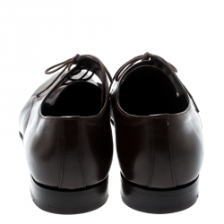 Prada Brown Leather Derby Oxfords Size 43.5