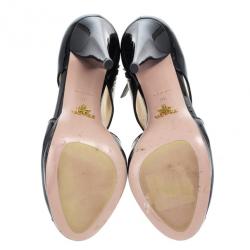 Prada Black Patent Peep Toe Ankle Booties Size 38