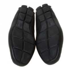 Pre Owned Prada Black Leather Penny Slip On Loafers Size 43.5