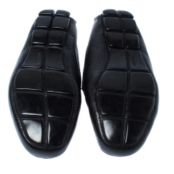Prada Black Leather Slip On Loafers Size 43.5