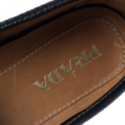 Prada Black Leather Slip On Loafers Size 43.5