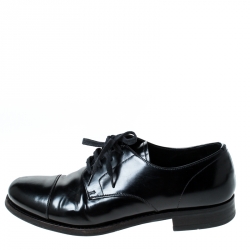 Prada Black Leather Lace Up Oxfords Size 41