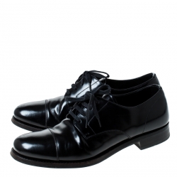 Prada Black Leather Lace Up Oxfords Size 41