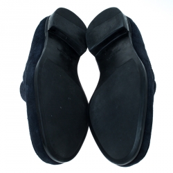 Prada Navy Blue Suede Loafers Size 40.5