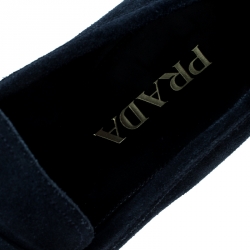 Prada Navy Blue Suede Loafers Size 40.5