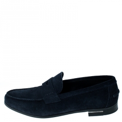 Prada Navy Blue Suede Loafers Size 40.5